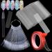 Nail Art Display Kit 40pc Clear Stiletto Nail Swatches Display Sticks 50pc Transparent Nail Art Display Stand Holder with 3m Fake Nail Sticker Tape for Nail Practice (Clear Stiletto)
