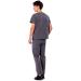 Men's 4-Way Stretch Athletic Scrub Set - Grey V-Neck Top & Cargo Pant - Size Medium - Buy Online on SooperMarket.com