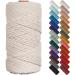 NOANTA Natural Macrame Cord 3mm x 109Yards  Beige Macrame Rope  Cotton Cord for Wall Hanging  Plant Hangers  Crafts  Knitting Natural Color 3mmx109Yards