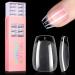 AILLSA Short Coffin Nail Tips - Half Matte Pre-filed Soft Gel Full Cover Nail Tips False Coffin Nails Clear Acrylic Gelly Tips for Mother Day DIY Press On Nail Extensions 360PCS 12 Sizes with Gift Box