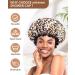 Mikimini Leopard Large Shower Hoods 2-Pack | Waterproof & Washable Shower Caps for Long Hair with Black Lace - XL Size for Women - Buy Online on SooperMarket.com