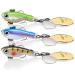 TRUSCEND Fishing Spoon with Triple Strengthened Hook, Copper Blade,High Grade Biological Rooster Tail Fishing Spinners,Fishing Lures for Bass Trout Crappie,Minnow Fishing Jigs for Freshwater Saltwater A-2.6"-0.5oz