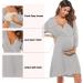 Sykooria Women's Cotton Nursing Nightdress with 3/4 Sleeves - Grey XL - Buy Online on SooperMarket.com