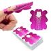 200Pcs Professional Stiletto Nail Forms Acrylic Curve Nails UV Gel Nail Extension Nail Art Guide Form Self-Adhesive Sticker HJ-NTF051 Pink and Silver