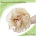 Golden & Bleach Blond Updo Ponytail Hair Extension | Messy Bun Scrunchie Curly Wavy Hairpiece for Women - 35g - Buy Online on SooperMarket.com