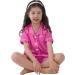 SWOMOG Kids Silk Pyjamas Set - Short Sleeve Satin PJs for Girls Boys in Rose, Ages 4-16 - Buy Online on SooperMarket.com