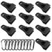 TEANTECH Tarp Clips with Carabiner Kit - Heavy Duty Lock Grip Thumb Screw Camp Tent Clamp Clips for Outdoor Camping Caravan Canopies Awnings Car Covers Swimming Pool Covers etc Upgrade Total 20pcs Type Tarp Clips-black