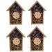 4 x Wooden Bee Butterfly & Insect Hotel Hanging Shelter Garden Nesting Habitat Box Weather Resistant