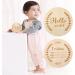 1Pcs Newborn Baby Announcement Sign Bulletin Board with Marker Round Wooden Baby Birth Sign Hello World Newborn Welcome Sign Photo Prop for Christmas Baby Shower Birthday Gift Keepsake - Buy Online on SooperMarket.com