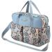 Insular Waterproof Mummy Shoulder Diaper Bag - Blue Dandelion | Large, Lightweight, Multifunctional with Changing Mat | Adjustable Straps | Animal Fun Design - Buy Online on SooperMarket.com