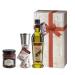 3 TLG Greek olive oil gift set Christmas |Gift basket with oil sea salt tapenade |In gift box with wood look and loop |Aristos (oil salt paste)