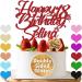Personalised Cake Topper Happy Birthday Cake Topper Custom Cake Toppers Cake Decorations Cake Topper with Any Name Age for 1st 10th 16th 18th 20th 21st 30th 40th 50th 60th 70th 80th (Red) - Buy Online on SooperMarket.com