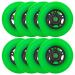 WHEELCOME Inline Skate Replacement Wheels with Bearings ABEC-9 and Floating Spacers for Blades Roller Hockey Skates 85A Indoor & Outdoor 64mm/70mm/72mm/76mm/80mm Dia 8-Pack Green 72mm