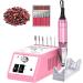 Nail miller electric nail milling cutter professional manicure-nail file kit 30000 U/min acrylic gel nails polishing tool drilling drilling for home and salon use nail drill gift for Valentine's Day 2.Pink-30000 rpm