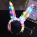 Zoestar Light Up Bunny Headband Led Glow Rabbit Ear Hair Bands Bunny Cosplay Costume Headwear for Women