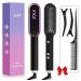 Hair straightener brush VKK smoothing brush with 25s quickly heated 5 temp settings & scalding protection smoothing brush with iron and built -in comb professional hair tools for style ... black