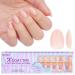 Bartbox Extra Almond Press on Nails Soft Gel Full Cover Nail Tips for Geln gel 160 pieces Pre-Designed Xcoattips Short Nail tips Mandele Artificial Nail Nail tips Tips for Nail Extensions XXS Almond beige