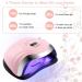 168W Aokyom UV LED Nail Dryer Lamp - Smart Sensor LCD Timer & Versatile for All Gel Nail Polish - Silver Pink - Buy Online on SooperMarket.com