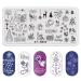 OUBFUUY Christmas Nail Stamp Plates Nails Art Stamping Plates Festival New Year Nail plate Template Image Plates
