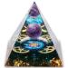 GLMFAN Healing Crystal and Stone 2.4" Orgone Pyramid for Positive Energy Amethyst Crystal Decors Gifts Protection Crystals Energy Generator Blance Chakras Meditation Aids Sleep Attract Wealth Lucky (Black Stone)
