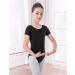 MOLLDAN Girls Dance Ballet Leotard | Short Sleeve | Criss Cross Straps | Black | Size 8-10 Years - Buy Online on SooperMarket.com