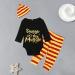 Baby Snuggle This Muggle Bodysuit Set 6-9 Months | Black Long Sleeve Outfit with Striped Pants & Hat - Buy Online on SooperMarket.com
