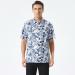 Men's Navy Leaf Print Golf Polo Shirt - Moisture Wicking Dry Fit Performance - Buy Online on SooperMarket.com