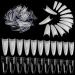 Noverlife 1100PCS C Curved Half Cover Almond False Nail Tips  Clear & Natural  11 Sizes  Acrylic Long Fake Nails  Nail Art Mani Pedi Artificial Finger Nail Tips for Nail Salon Home DIY Nail Decor