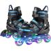 Hikole Adjustable Inline Skates with Light Up Wheels - Blue & Black | Youth & Adult Sizes for Indoor/Outdoor Skating - Beginners to Advanced - Buy Online on SooperMarket.com