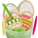 Easter Egg Cookie Decorating Kit Basket Gift For Kids Activity | 4 Jumbo Egg Coloring Cookies + 3 Edible Markers | Coloring Arts and Craft project Easter 1