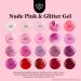 Modelones 24 Pcs Gel Nail Polish Kit - Hot Pink & Glitter Soak Off Gel Set with GlossyMatte Top & Base Coat | Perfect Nail Art Gifts - Buy Online on SooperMarket.com
