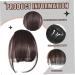 Clip in Bangs for Women 9.8" Fake Hair Natural Clip on Bangs Dark Brown Air Bangs Hair Clip with Temples & Invisible Breathable Net Curlable Cuttable Fake Bangs - Buy Online on SooperMarket.com