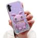 Tivenfezk nadoli for samsung galaxy s23 fe hare hidden stand shell caricature glitter rabbits stand soft silicone bling cell phone case transparent protective cover samsung galaxy s23 fe purple
