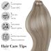 Laavoo Clip-In Real Hair Extensions | Blonde Highlights Ash Blonde 45cm - 105g - 7pcs #18/613 - Buy Online on SooperMarket.com