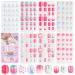 SAVILAND 168Pcs 7 Pack Press on Nails for Kids Children Fake Nails Stick on Nails Pre-glue Full Cover Glitter Gradient Color Star Short Acrylic Nail Tips Nail Art Gifts for 8-12 Year Old Kids Girls Blue Pink White Silver
