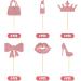 24pcs Princess Cupcake Toppers Glitter Pink Cupcake Decoration Lipstick High Heel Crown Lip Handbag Bow Cake Topper for Birthday Wedding Baby Shower Bachelorette Party Supplies - Buy Online on SooperMarket.com