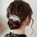 Handcess Bridal Pearls Hair Comb Splitter Rhinestone Star Hair Pieces Crystal Bridal Side Combs Wedding Hair Accessories for Women and Girls - Buy Online on SooperMarket.com