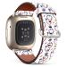 Compatible with Fitbit Versa 4 / Versa 3 / Sense / Sense 2 Leather Bands Replacement Strap / Medical Stethoscope Pattern