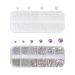 Nail Rhinestones and Pearls 2 Boxes 3D Nail Charms Flat Back Clear AB Crystal Nail Art Rhinestones Gems White Nail Pearls for Nail Art Decoration DIY Crafts (G)