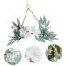 COOLHIYA Greenery Garland Wrought Iron gate Hanging Wreath Flowers Decoration Artificial Flower Garland Nordic Decor Door White 20x20cm - Buy Online on SooperMarket.com