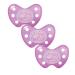 Dentistar Silikon Night Schnuller in the 3 Set - Size 3 Baby Schnuller from 14 months - Nucky lights in the dark - Luminous snull with dental level - Made in Germany - Cat pink