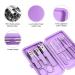 10pcs Professional Stainless Steel Manicure Pedicure Set for Travel - Violet - Buy Online on SooperMarket.com