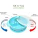 Yummy Baby Toddler Silicone Suction Divided Plate Bowl with Lid & Spoon/Straw - Blue Set | Non-Slip Feeding Dish - BPA Free - Buy Online on SooperMarket.com
