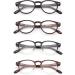 JM 4 Pack Vintage Round Spring Hinge Reading Glasses for Men & Women +1.0 Mixed Color Set - Buy Online on SooperMarket.com