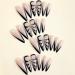 Buy MISUD Long Stiletto Press on Nails - Glossy Black French Tip Fake Nails with Rhinestones & Butterfly Design - 24 pcs Acrylic Nail Set - Fast International Shipping - Buy Online on SooperMarket.com