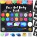 Face Paint Kit for Kids Large Water Based Paints 16 Large Water Based Paints 24 Stencils 2 Glitters Halloween Makeup Kit Face Paint Palette Face Paints Safe for Sensitive Skin (16 color)