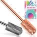 Dill Bits for Nails 2 PCS 3/32'' Safety Nail Drill Bits Smooth Top Carbide Bits for Acrylic Soft Gel Medium Nail Bit Set for Manicure Pedicure Beginners Bits Rose Gold & Sky Grey (M) Medium-M