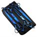 Purple Dragon PS02 Professional 7.0 inch 4PCS Pet Grooming Scissors Kit Japan Premium Steel Straight & Curved & Thinning Blade Dog Hair Cutting Shears Set with Case Blue