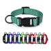 Audwud thick nylon neck band classic adjustable dog collar in several colors suitable for small medium and large dogs 4 sizes M: 37-54 cm emerald