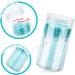 GCQQ Crystal Blue 100PCS Eyelash Brushes & Disposable Spoolies with Container - Ideal for Lash Extensions & Castor Oil Application - Buy Online on SooperMarket.com